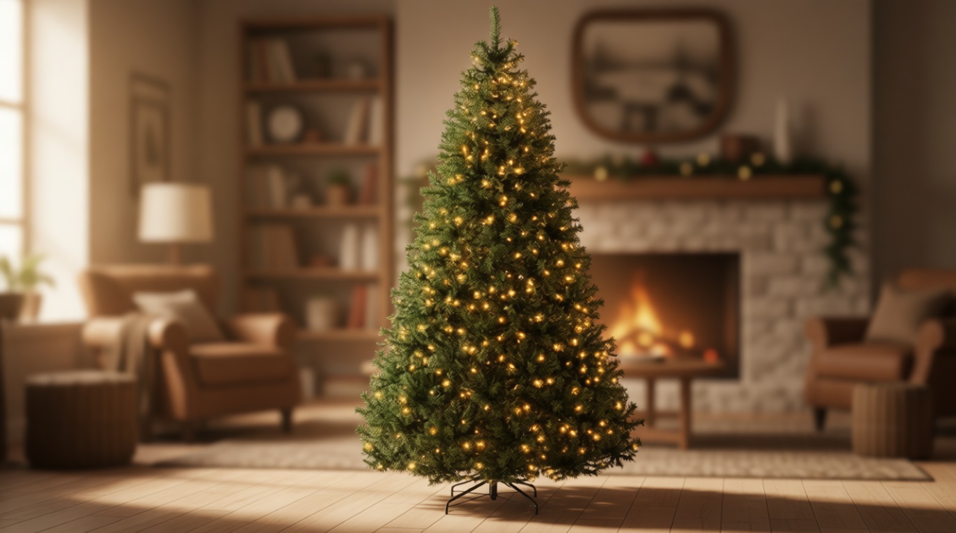 Best Choice Products 6ft Pre-Lit Christmas Tree Premium Hinged Artificial Pine Lighted Holiday Tree for Home, Office w/ 1,000 Branch Tips, 250 Lights, Metal Hinges, Foldable Base