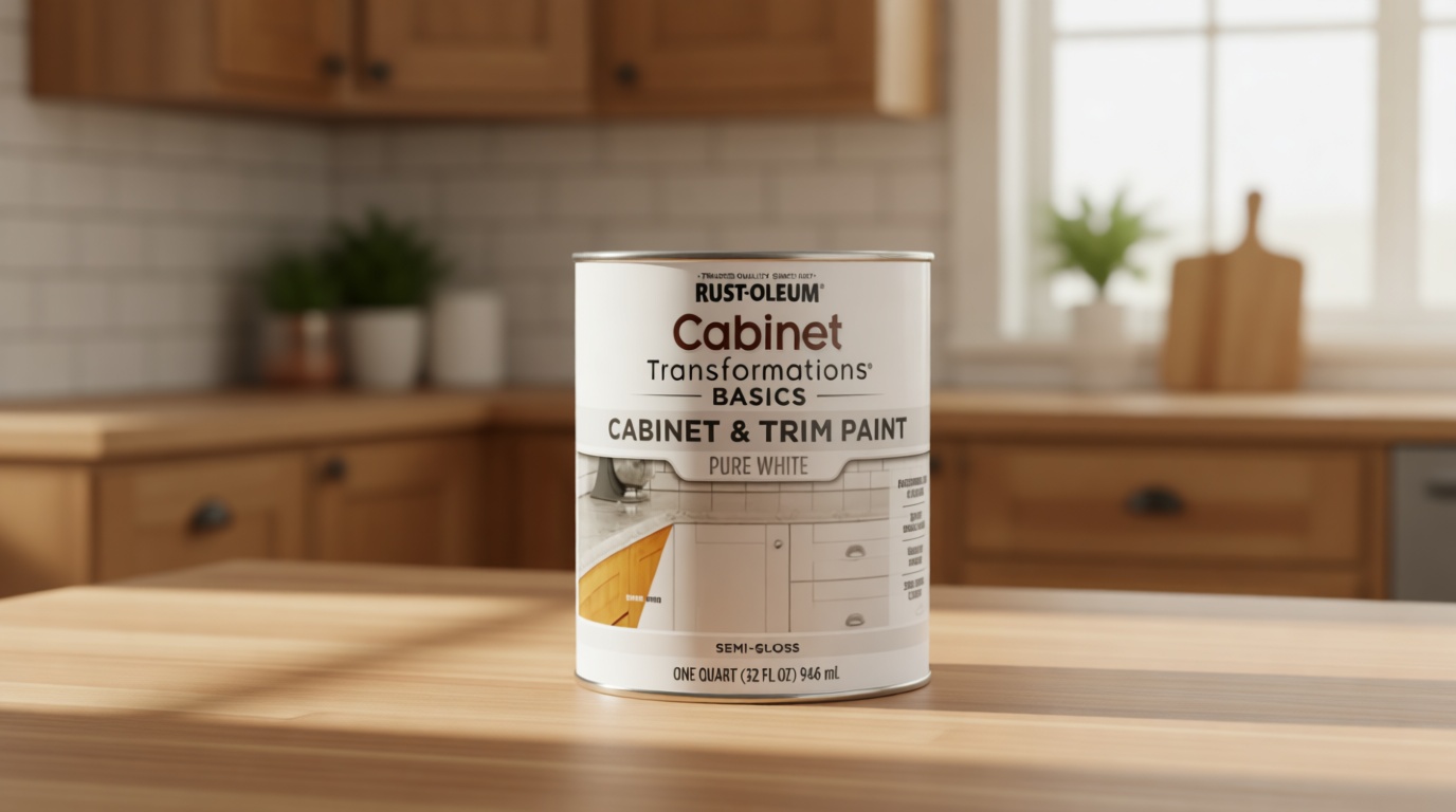 Rust-Oleum 372007 Transformations Basics Cabinet & Trim Paint, Quart, Pure White, 32 Fl Oz (Pack of 1)