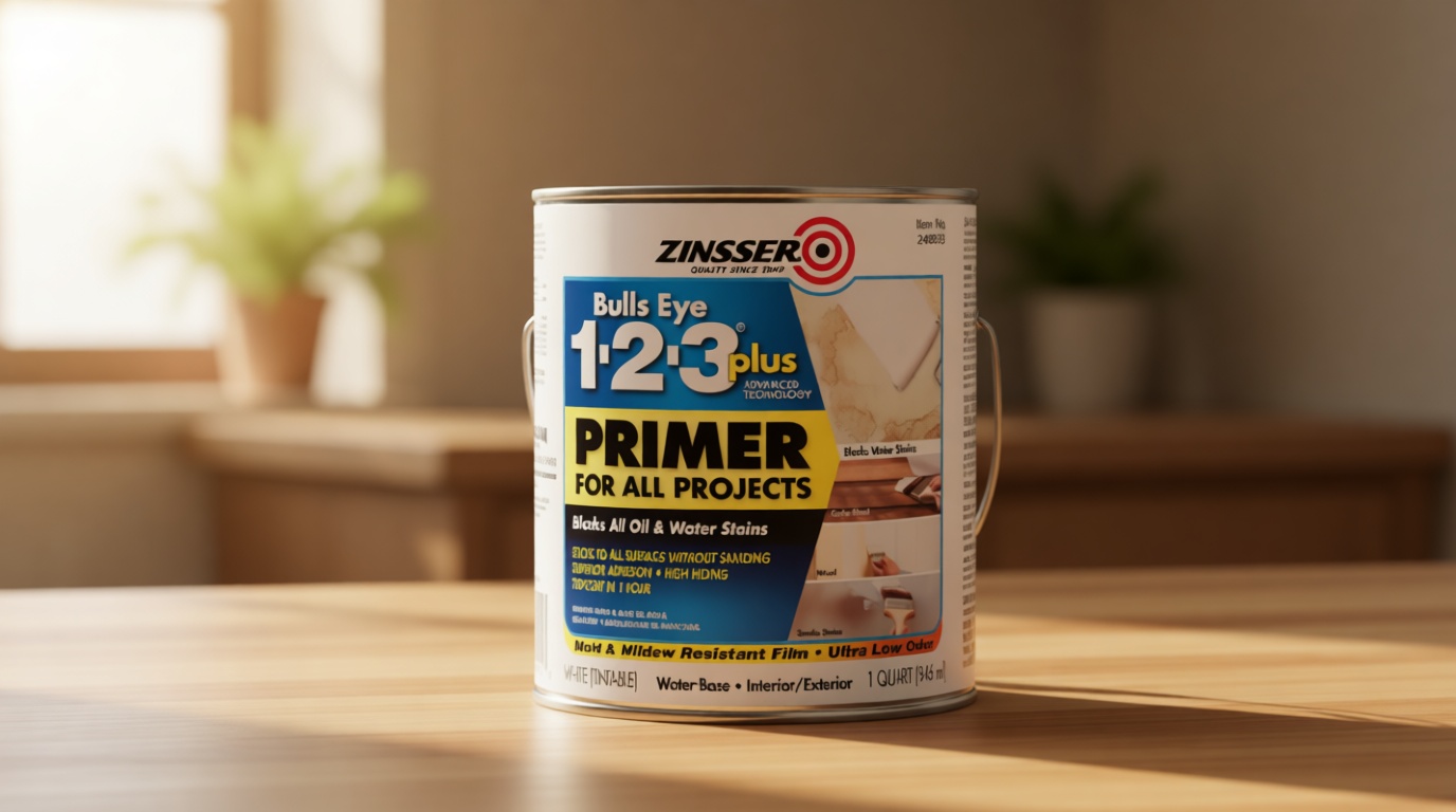 Zinsser Rust-OLEUM 249933 1-2-3 Plus, 1 Quarts (Pack of 1), White, 11 Fl Oz