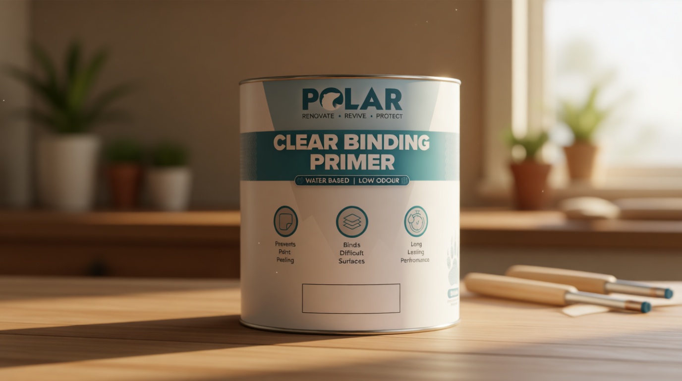 Polar Clear Binding Primer - 33 Fl Oz - High-Adhesion Primer for Drywall, Plaster, Cement, Stucco & Wood - Interior & Exterior Clear Base Coat & Paint Prep