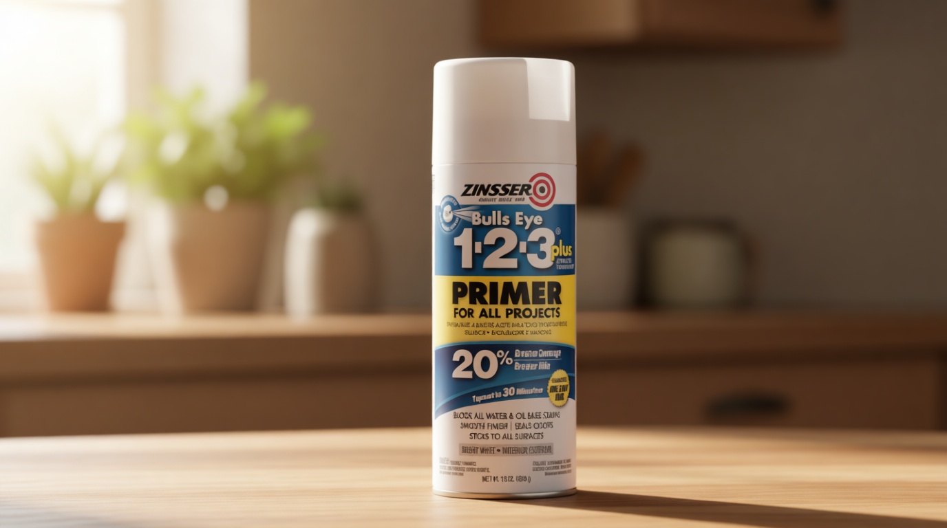 Zinsser 272479 Bulls Eye 1-2-3 Plus Spray Primer, 13 oz, White