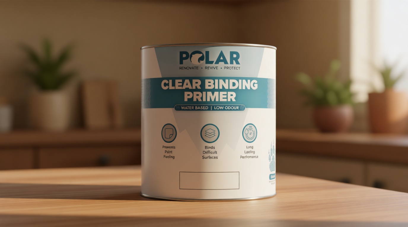 Polar Clear Binding Primer - 17 Fl Oz - High-Adhesion Primer for Drywall, Plaster, Cement, Stucco & Wood - Interior & Exterior Clear Base Coat & Paint Prep