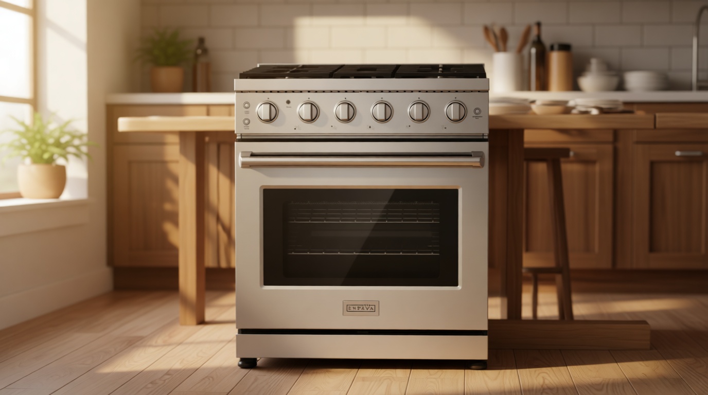 Empava 30 Inch Gas Range with True Convection, 4.55 Cu. Ft Oven, 18,000 BTU Power Burner for Searing, 5 Sealed Burners Cooktop, Convertible NG/LP, Stainless Steel, CSA Certified