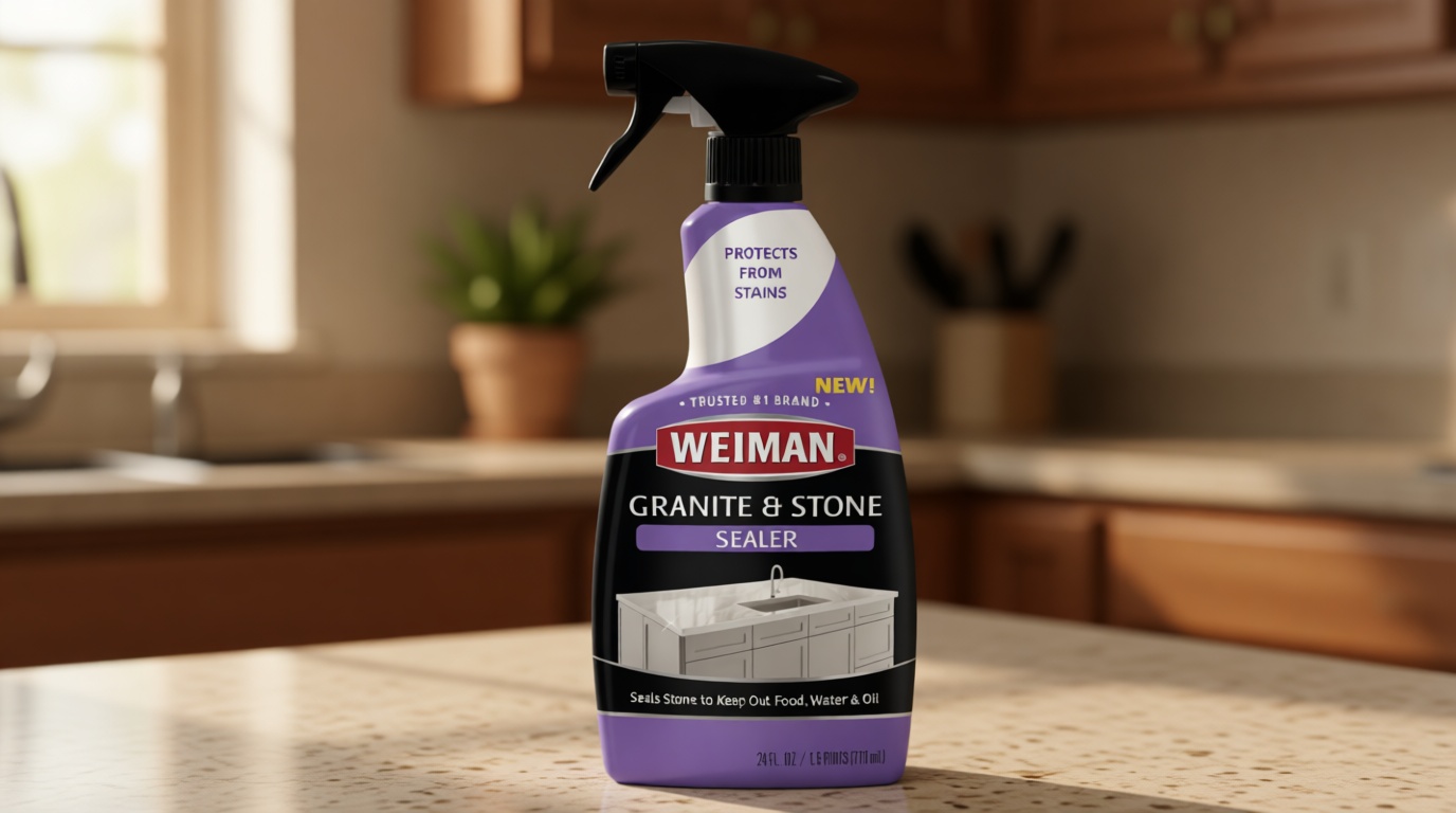 Weiman Granite & Stone Sealer Spray - Protects Kitchen Countertops, Sinks, Showers, Vanities & Floors From Stains - For Granite, Quartz, Marble, Tile, Limestone, Slate - Water Based, 24 oz