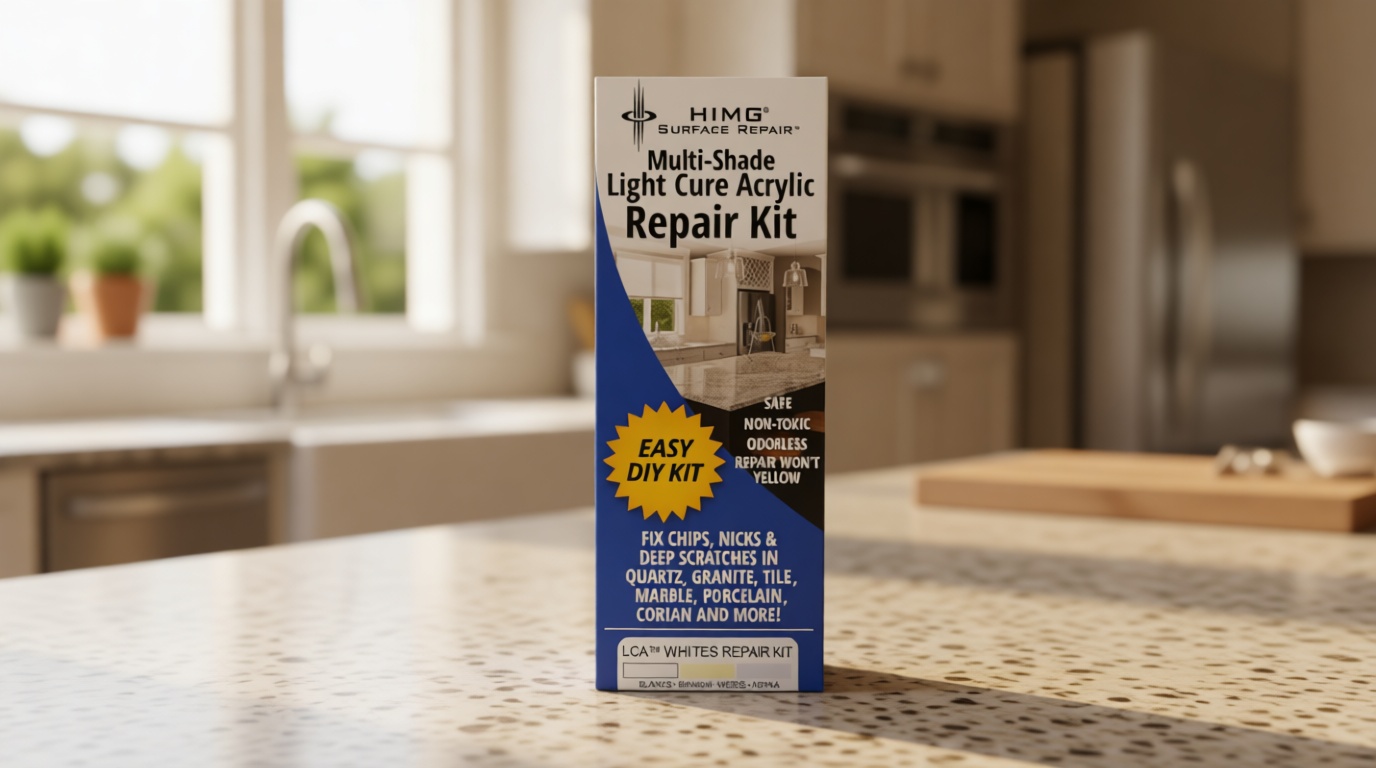 White Tones - Quartz Countertop Repair Kit White - Quartz, Marble, Granite, Acrylic, Porcelain Countertop Chip Repair Kit - White Quartz Chip Repair Kit - HIMG Surface Repair