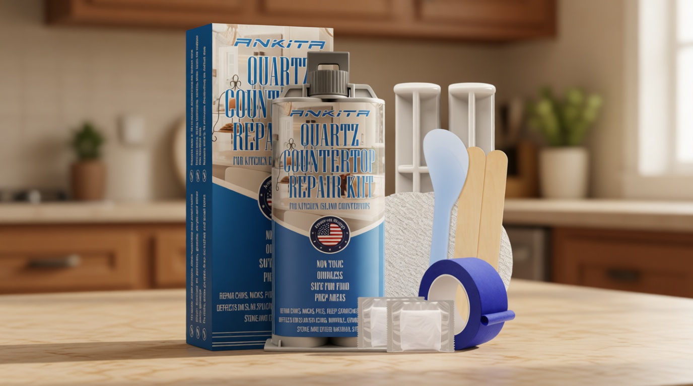 Quartz Countertop Repair Kit (White), Quick-Drying Quartz Repair Kit for Edge Chips, Cracks, Scratches, Nicks on Quartz, Granite, Marble, Porcelain and Other Natural Stone Surfaces