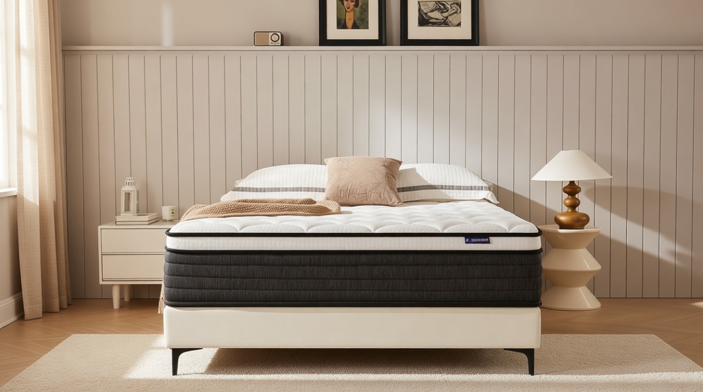 NapNest Queen Mattress 10 Inch, Hybrid Mattresses Queen Size in a Box, Medium Firm Feel Memory Foam and Individual Pocket Springs Fiberglass Free Bed Matress Breathable, CertiPUR-US