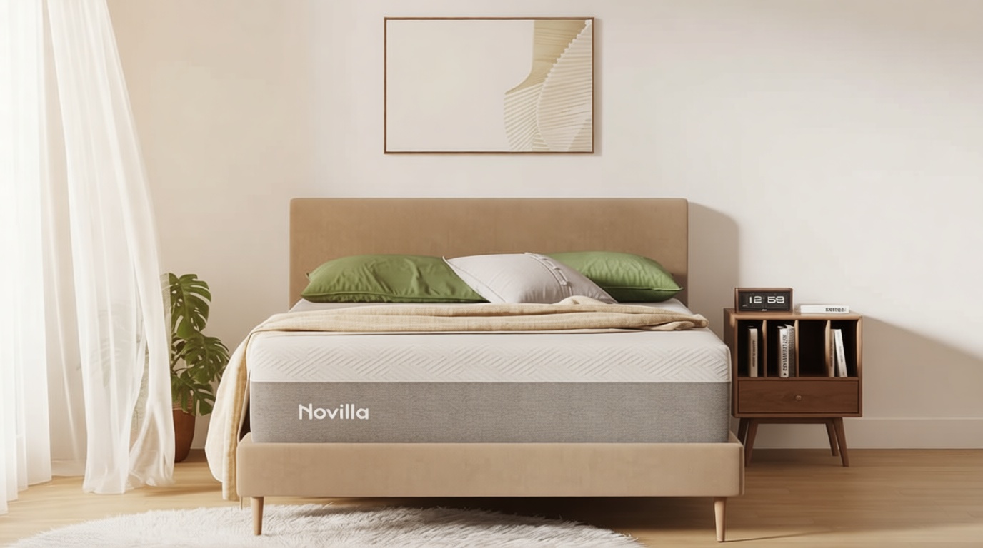 Novilla Queen Size Mattress, 12 inch Gel Memory Foam Mattress for a Cool Night Sleep & Pressure Relief, Medium Firm Feel with Motion Isolating, Bliss OEKO-TEX STANDARD 100
