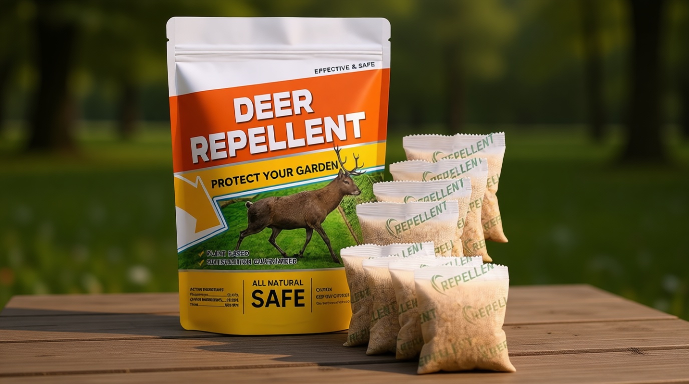 fcesiweg Deer Repellent for Plants, Deer and Rabbit Repellent Outdoor, Rabbit Repellent for Garden, Bunny Repellent, Deer Away, Keep Deer & Rabbits Out of Garden, Yard and Lawn, Easy to Use, 8 Packs