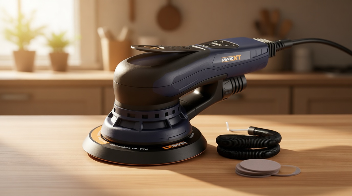 MAXXT Electric 5mm Random Orbital Sander, Brushless 350W 3A Palm Sander, Multi-function Variable Speed Electric Corded Orbital Sanders Machine with 6Inch Sanding Pad, 10 Sanding Paper for Woodworking