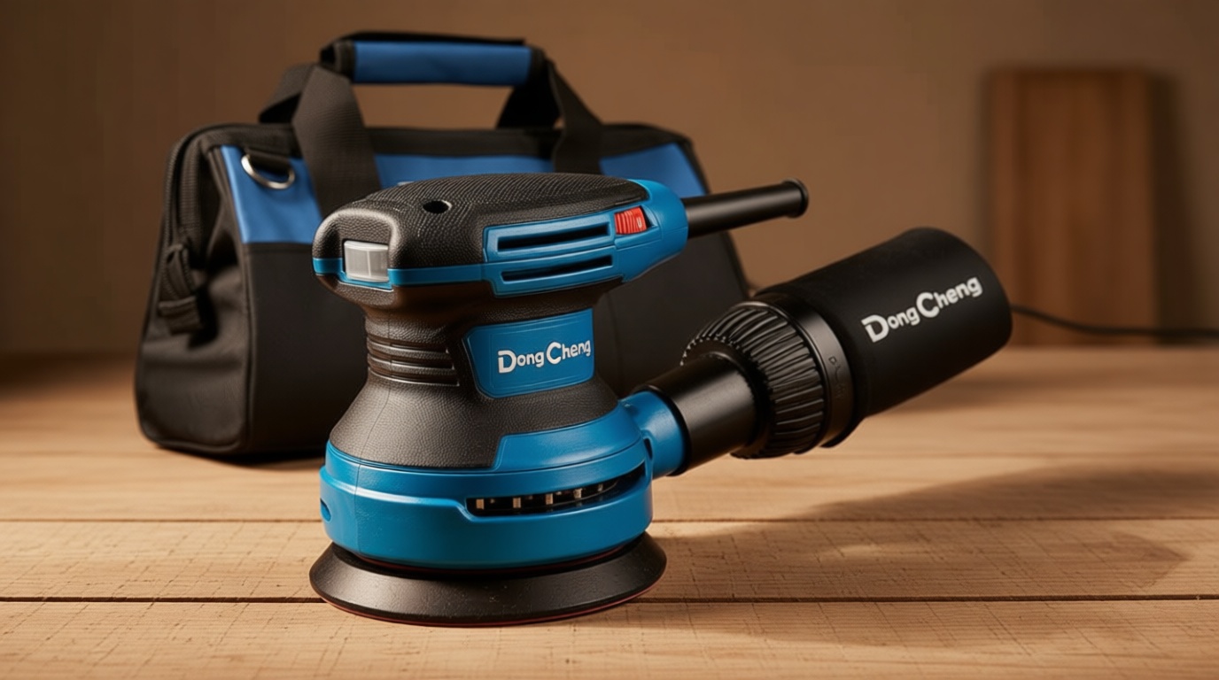 Dong Cheng 5-Inch Random Orbital Sander 3.2A 12800OPM Electric Palm Sander, 6 Variable Speeds, with 20pcs Sandpaper & Detachable Dust Bag, Power Sander for Woodworking, Sanding & Polishing