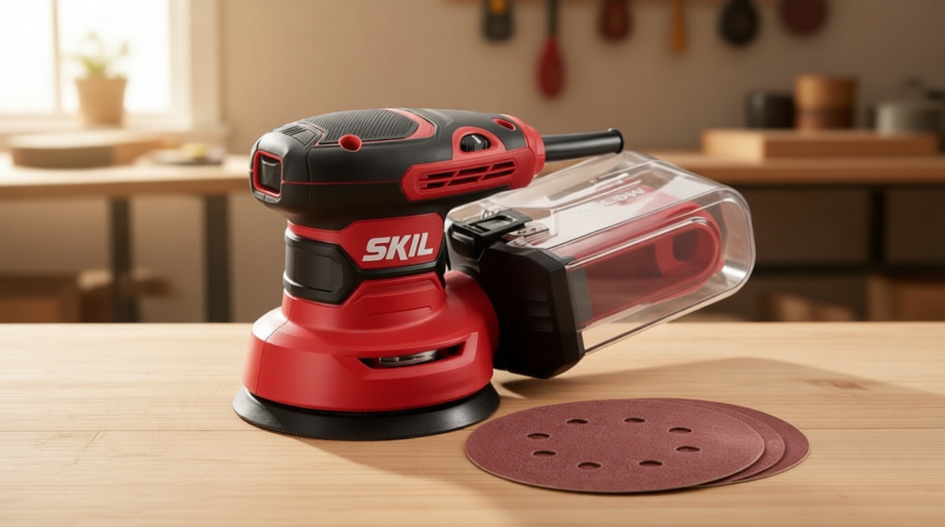 SKIL 5” Random Orbital Sander with Cyclonic Dust Box & 3pc Sanding Sheet - SR211601, Multicolor