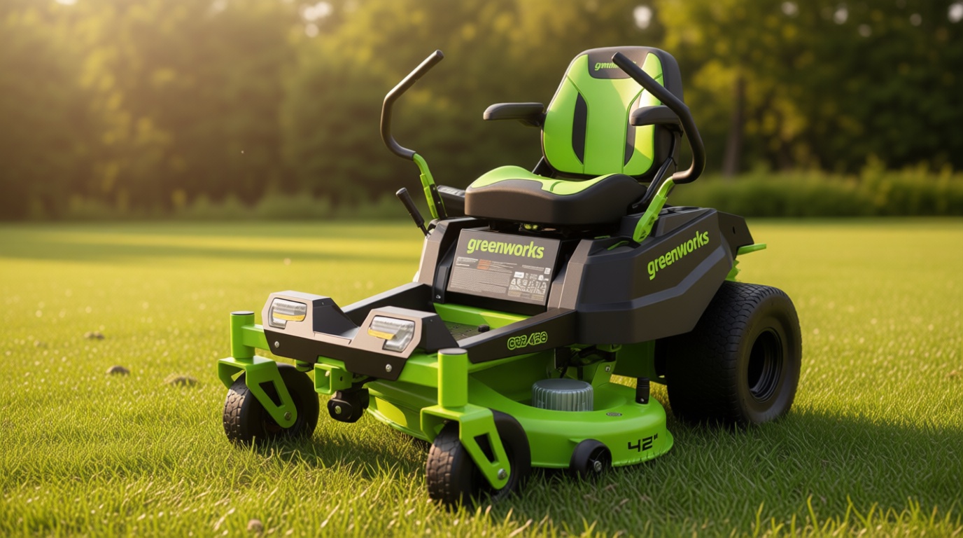 Greenworks 80V 42" CROSSOVERZ Zero Turn Lawn Mower, (4) 5.0Ah Batteries and (600W) Plug in Charger