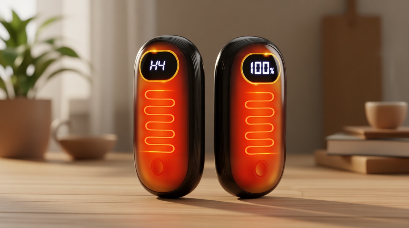 Hand Warmers Rechargeable - Electric Hand Warmers 2 Pack with Dual-Sided Heating for 15Hrs Warmth, LED Display & Flashlight, Hunting Essentials, Gifts for Christmas Man Women Raynauds Golf