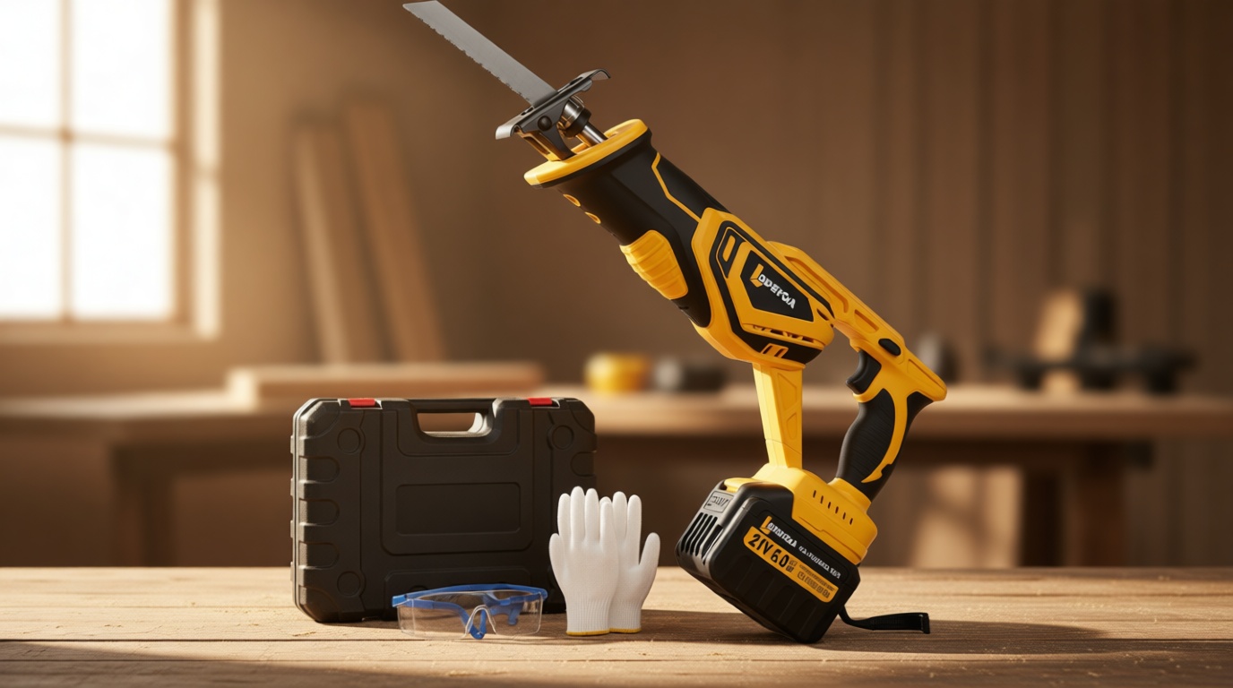 Reciprocating Saw Cordless, 21V Brushless Reciprocating Saw with 2x6.0Ah Batteries, Electric Portable Sierra Recíproca with 12 Blade, 0-3500 RPM Cordless saw for Woods,Plastic,Metal,Brick Cutting