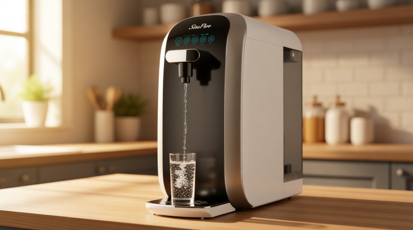 SimPure Y7P-BW UV Countertop Reverse Osmosis Water Filter, NSF/ANSI 58 Certified, 5 Stage RO Water Filtration System, Water Purifier for Home, No Installation, 4: 1 Pure to Drain, Classic Pure Taste