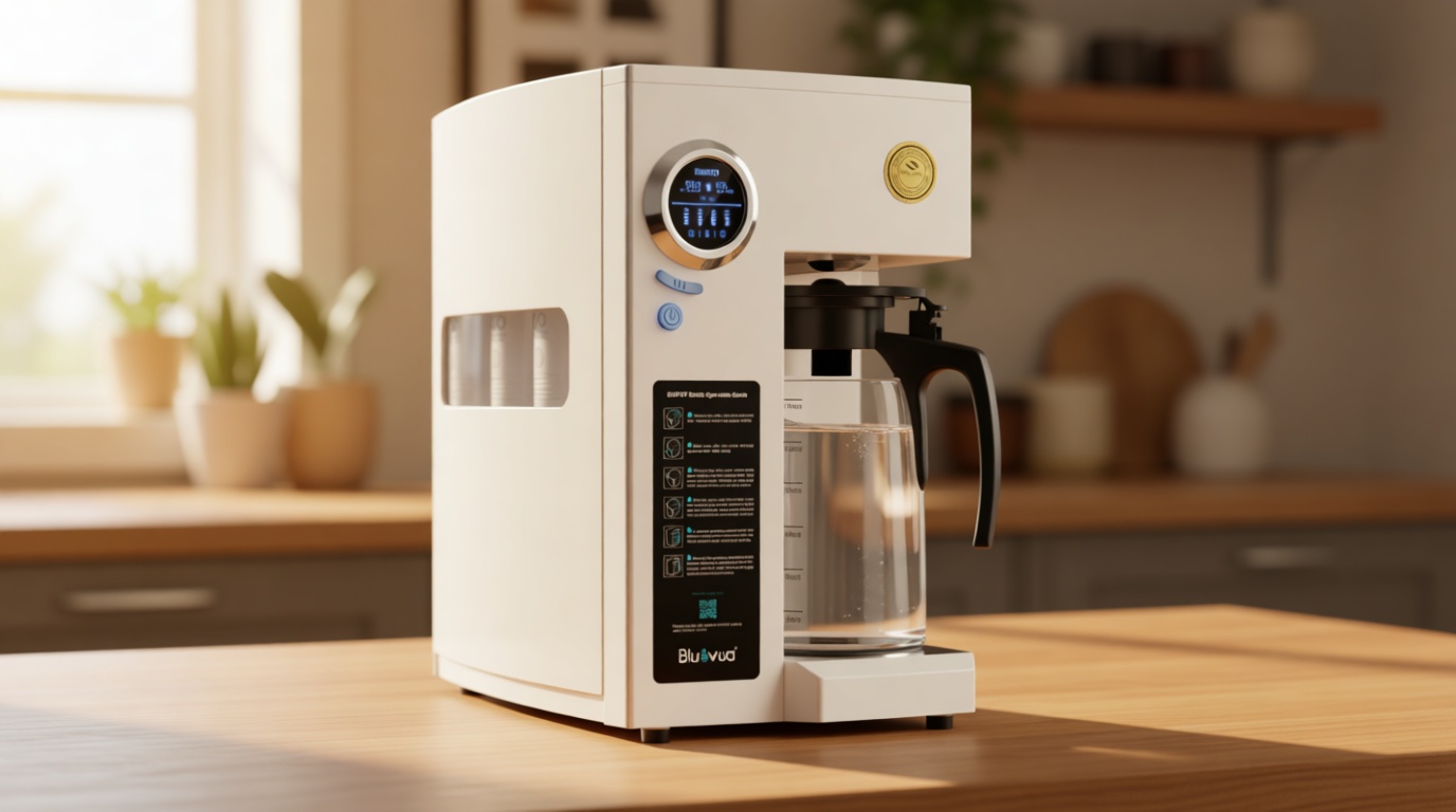 Bluevua RO100ROPOT Countertop Reverse Osmosis Water Filter System, Portable RO Filtration with Remineralization, No Installation, WQA Certified - ROPOT-UV, 6-Stage RO ClimatePartner certified