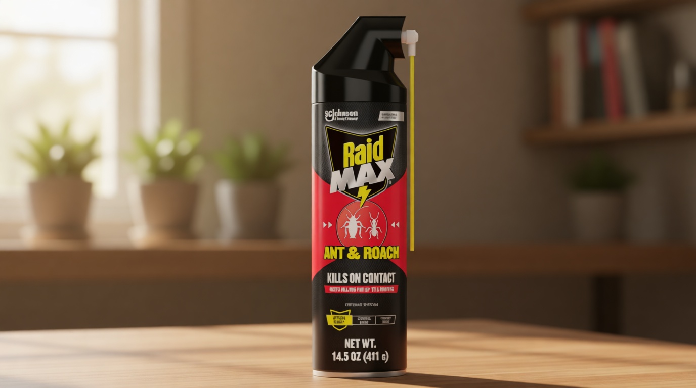 Raid Max Ant & Roach Spray, Kills Ants, Raoches, and Other Insects on Contact, Kills Listed Insects for 6 Months, 14.5oz