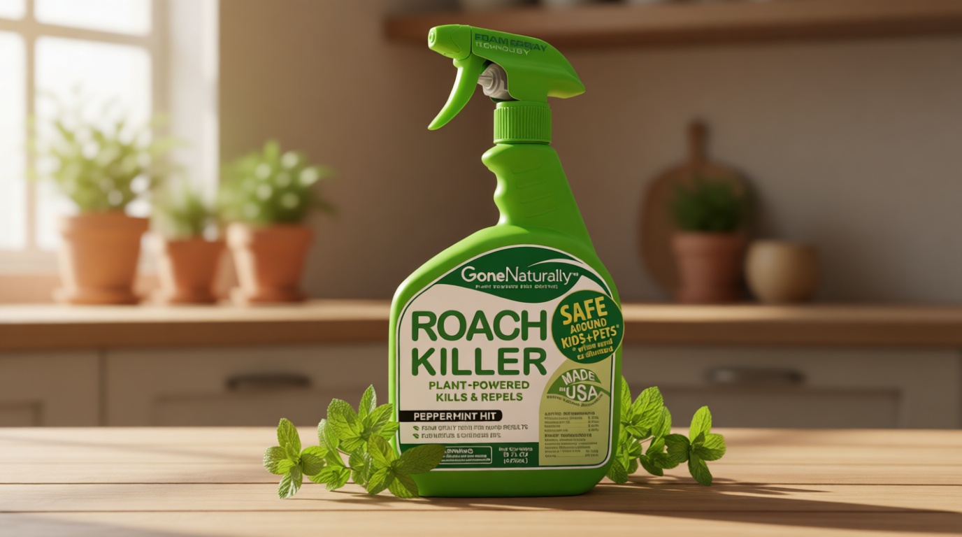 Roach Killer – Peppermint Oil Roach Spray for Indoor & Outdoor Use – Cockroach Killer & Roach Repellent for Home – Safe for Kids & Pets Pest Control Solution (16oz)