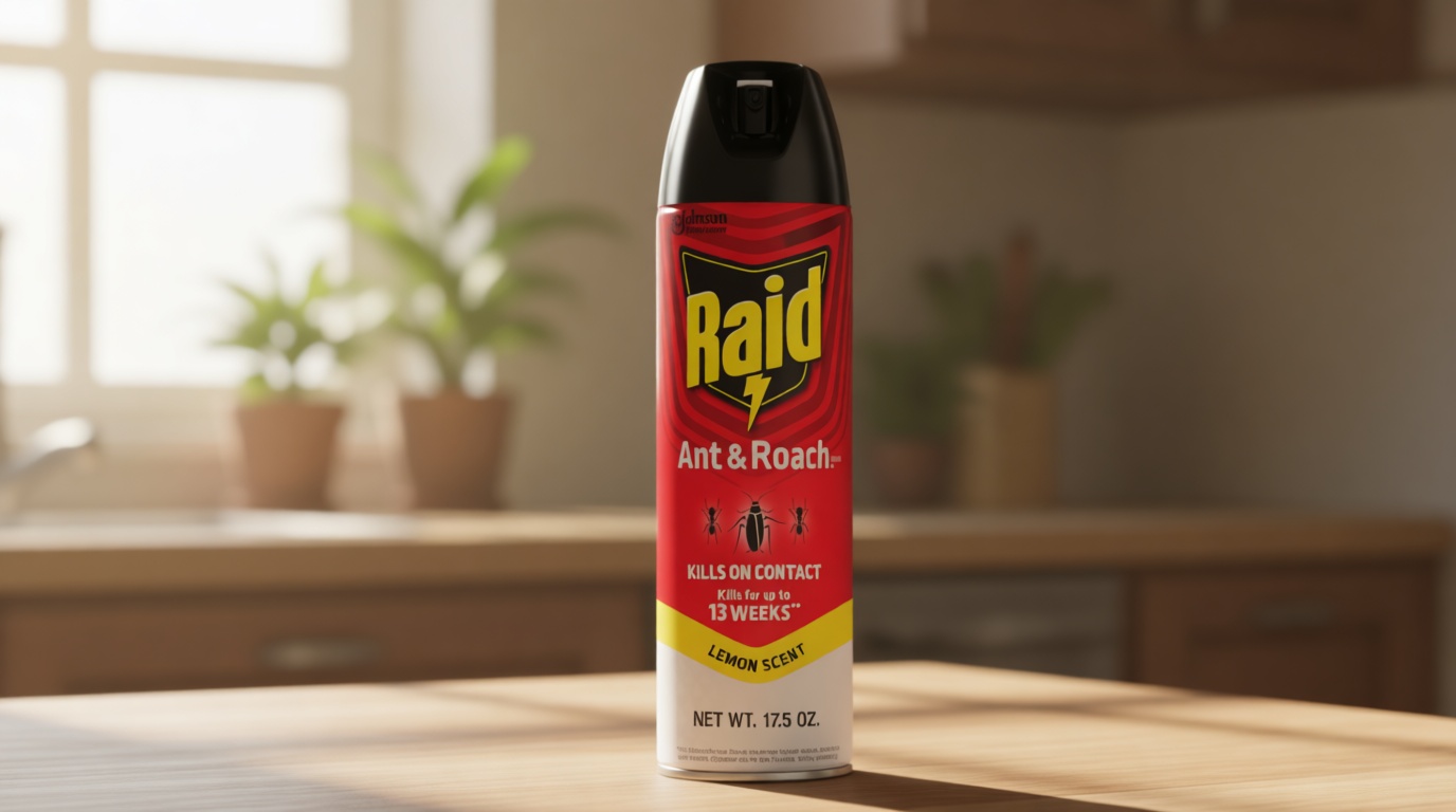 Raid Ant & Roach Killer Spray For Listed Bugs, Keeps Killing for Weeks, Lemon Scent, 17.5 oz