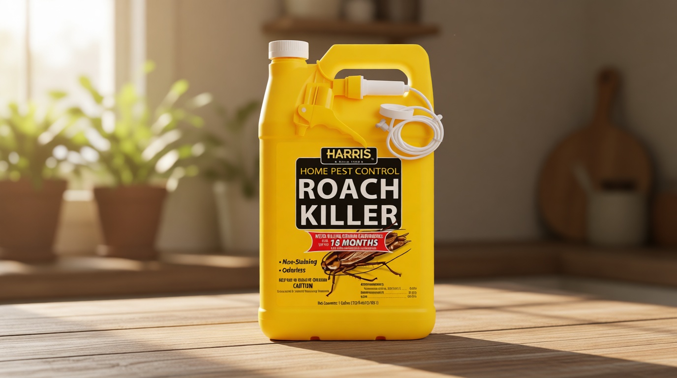 Harris Roach Killer, Liquid Spray with Odorless and Non-Staining 12-Month Extended Residual Kill Formula (Gallon)