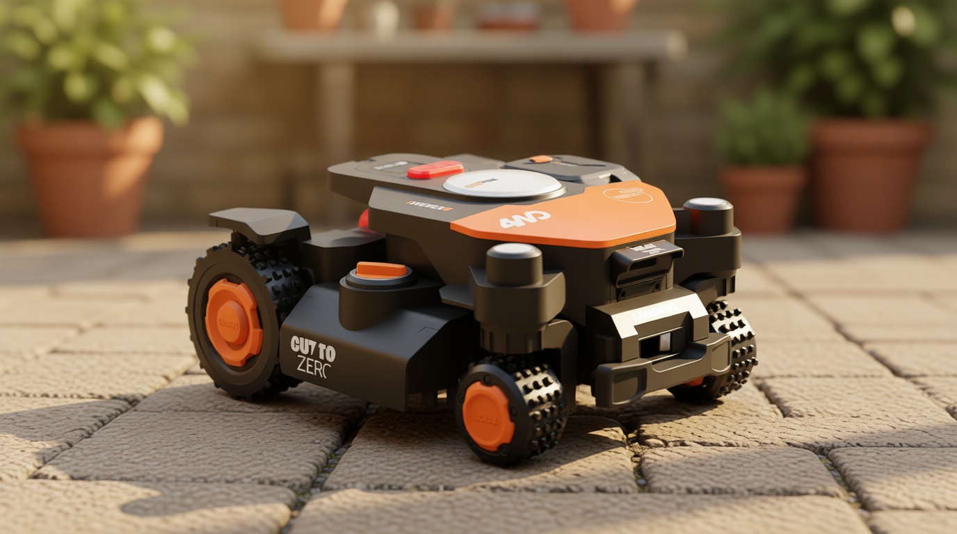 Worx Landroid Vision Cloud 4WD Robot Lawn Mower, No Perimeter Wire Robot Mower for 1/2 Acre, AI Obstacle Avoidance + RTK Cloud Navigation, 84% Slope, Auto Mapping, App Control, Cut-to-Zero, WR342