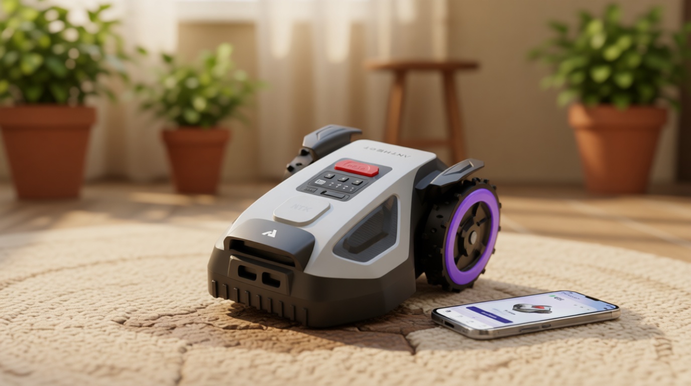 ANTHBOT M9 Robot Lawn Mower 1/4 Acre, Dual Vision+Full-Band RTK Robotic Lawnmower, No Perimeter Wire, App Control Obstacle Avoidance, 45% Slope, Cutting Height, Multi-Zone Mapping Global Recycled Standard