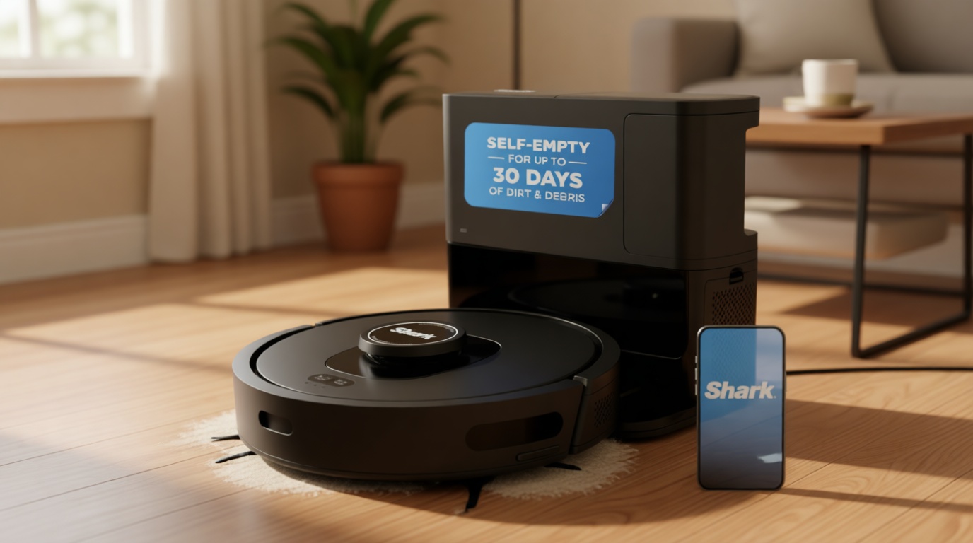 Shark AV2501S AI Ultra Robot Vacuum, with Matrix Clean, Home Mapping, 30-Day Capacity HEPA Bagless Self Empty Base, Perfect for Pet Hair, Wifi, Dark Grey