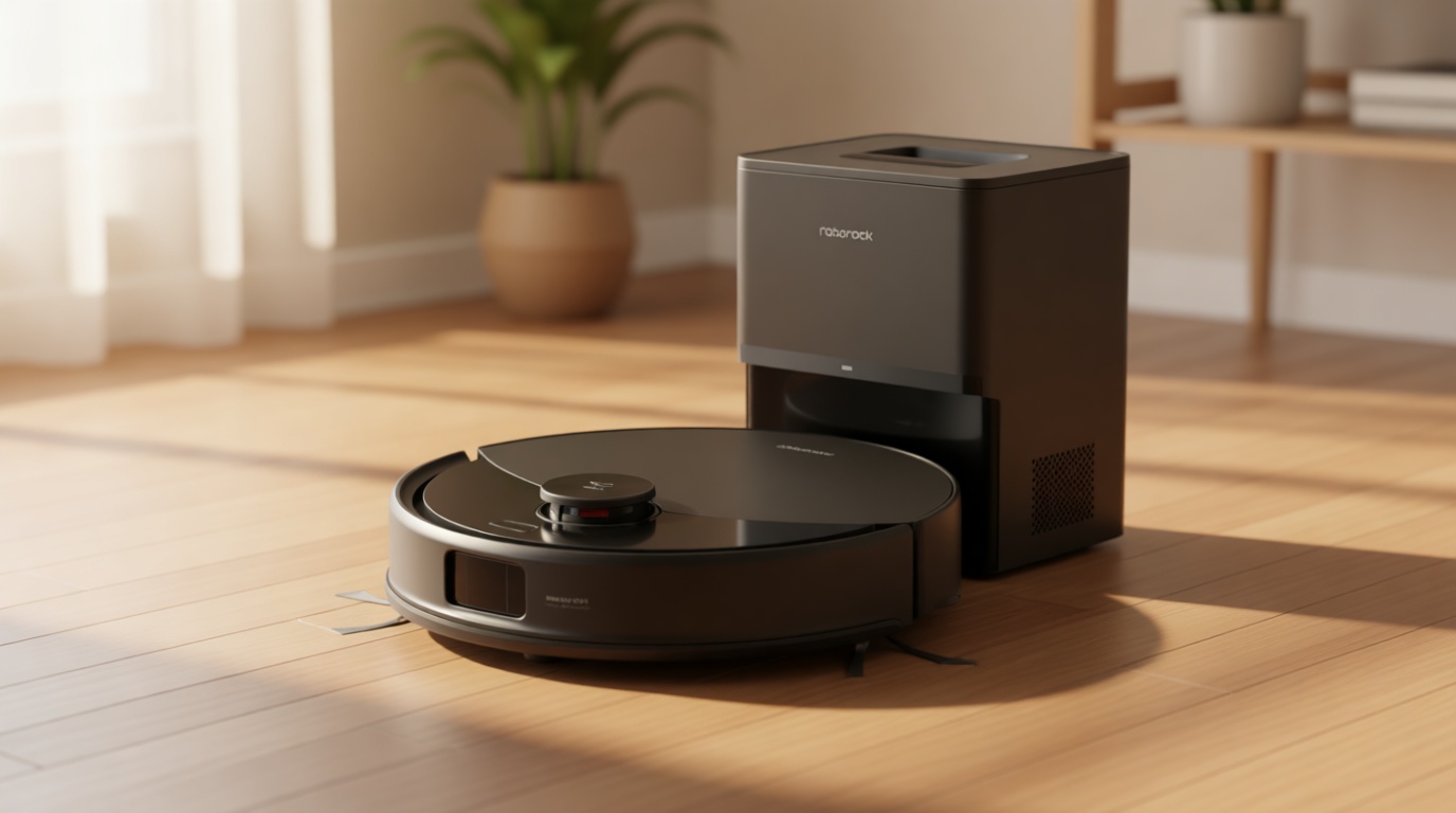 roborock Q10 S5+ Robot Vacuum and Mop, 10,000Pa Suction, Upgraded from Q8 max+, 70 Days Self-Emptying, Obstacle Avoidance, Sonic Mopping, Dual Anti-Tangle Design, Auto Mop Lifting, Black ClimatePartner certified