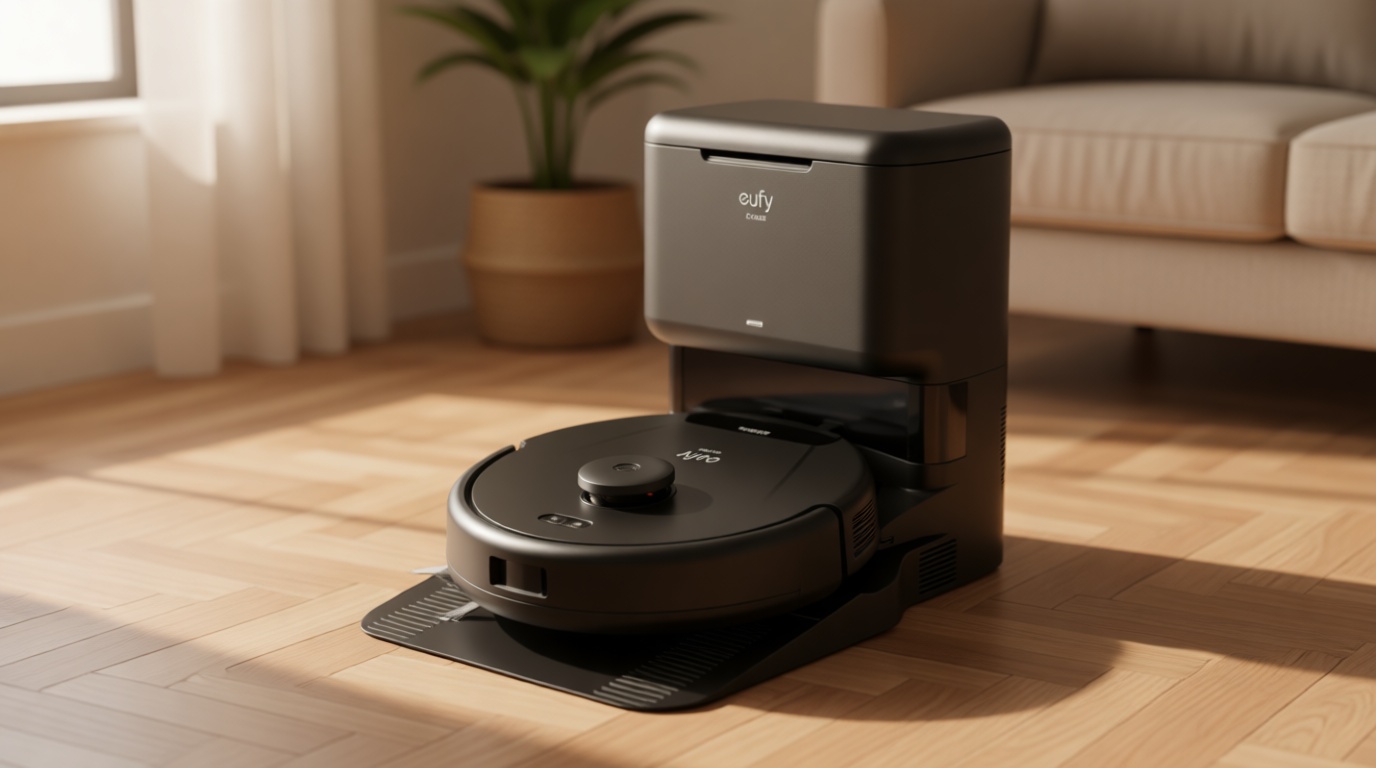 eufy L60 Robot Vacuum with Self Empty Station, Hair Detangling Technology, Up to 60 Days Hands Free Cleaning, 5,000 Pa Suction, Remove Hair, Dust