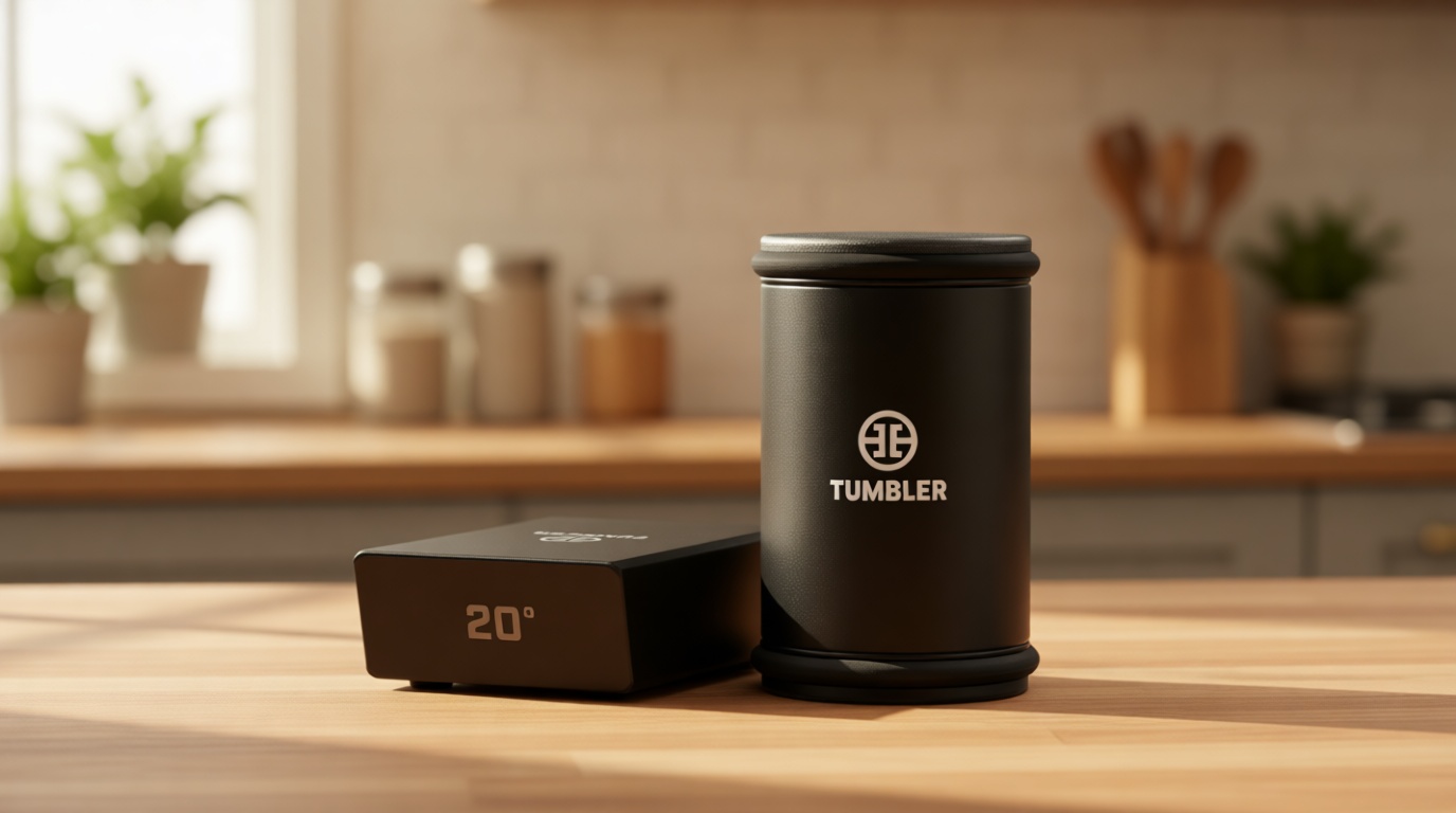 TUMBLER Pro Rolling Knife Sharpener™ - Knife Sharpening Made Easy - Ultimate Gift for Father's Day - Kit with Removable Disc System - 4-Layer Diamond Sharpening Disc & EdgeBoost Ceramic Disc (Black)