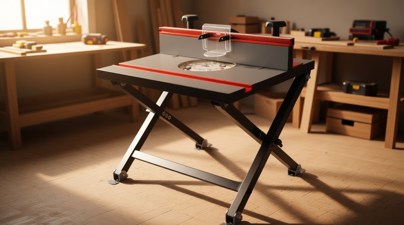 O'SKOOL Quick Convertible and Foldable Benchtop Trim Router Table with Insert Plate Kit, RTS10