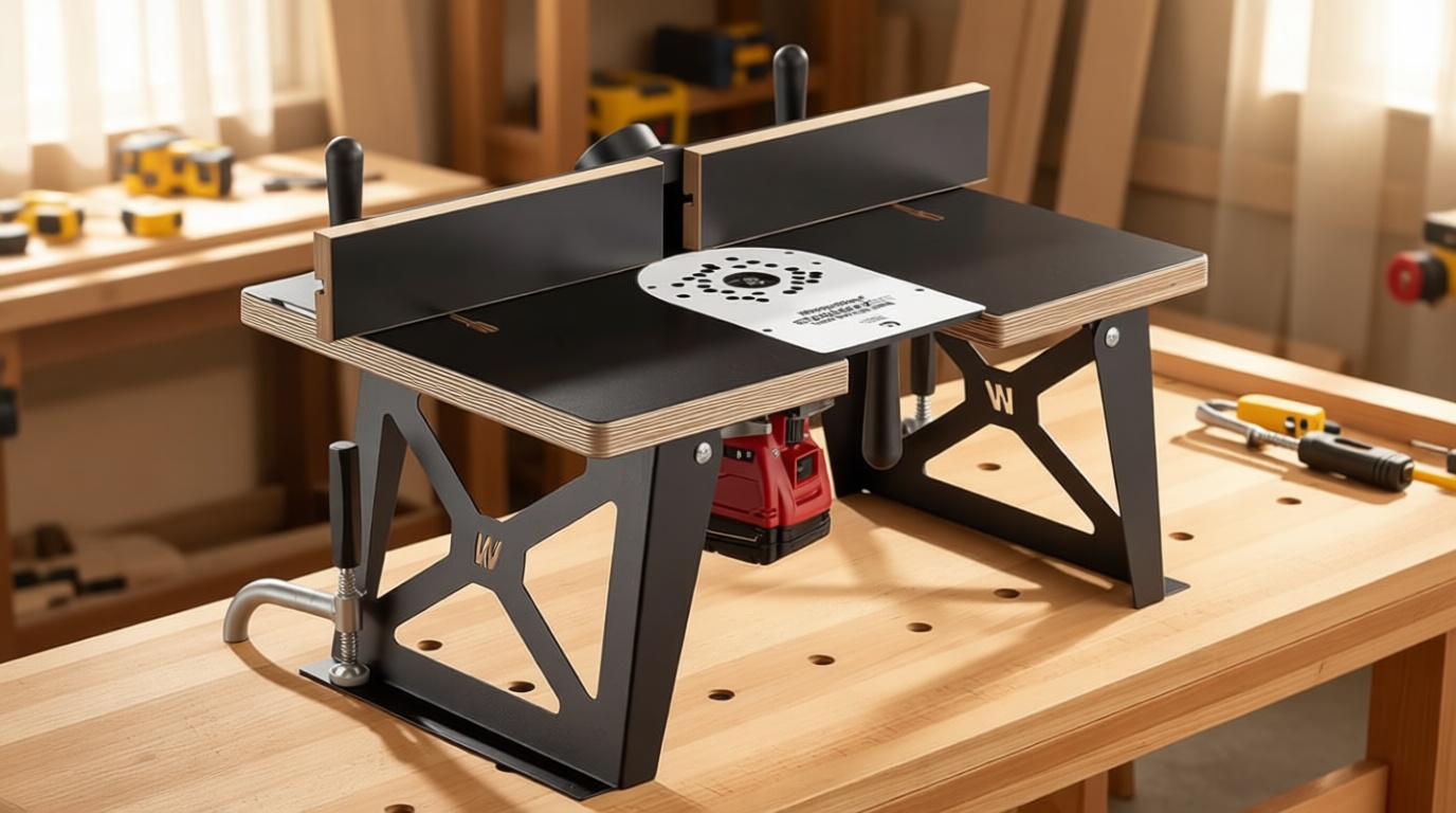 Woodpeckers Double-Duty Benchtop Router Table. Switch Between Hand-Held & Table Routing Instantly. Fits Most Popular Trim Routers. Folds for Easy Storage. Built-in Dust Port. Made in USA - SMRT-A