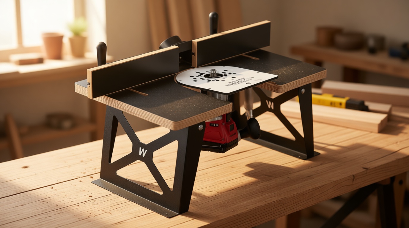 Woodpeckers StabilMaxRT+ Router Table System, USA Made Portable Benchtop Router Table, Instantly Switch From Hand-Held Routing & Table Routing - SMRT-P