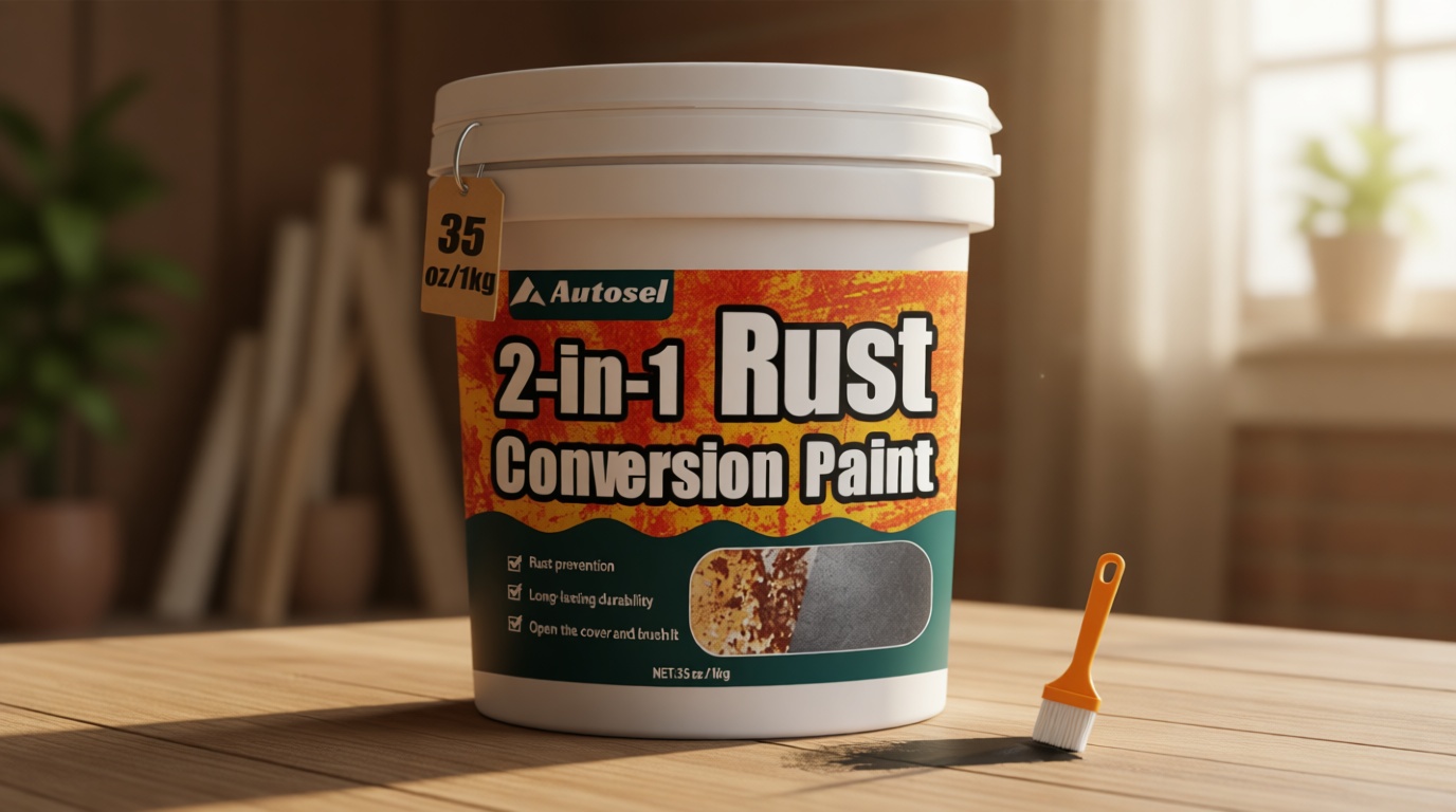 2-in-1 Rust Converter & Metal Primer, Stops Rust,Rust Inhibitor Paint for Metal, Rust Conversion Paint, Heat-Resistant Anti Rust Coating for Car, Marine, Industrial, Chassis, Long-Lasting (35 oz)