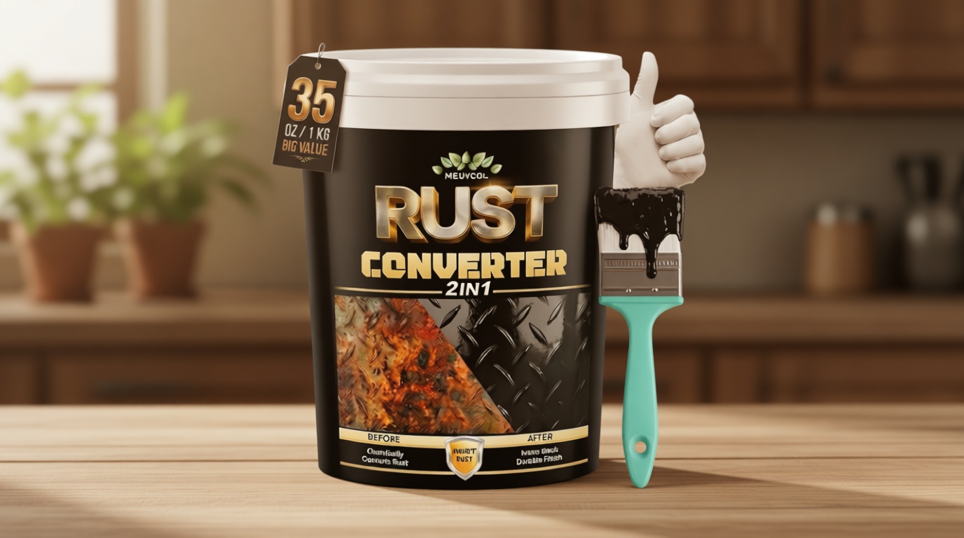 2 in 1 Rust Converter & Metal Primer, 35 oz Black Rust Reformer Paint for Metal, Trailer, Truck Frame, Car Chassis, Ultra Rust Encapsulator & Inhibitor, Heat Resistance Rust Neutralizer & Conversion