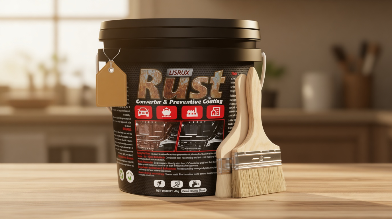 Rust Converter & Metal Primer, 141 Fl Oz Black Rust Inhibitor Paint for Metal, Automotive Rust Reformer, Industrial Grade Water Based, Heat Resistance & UV Resistant