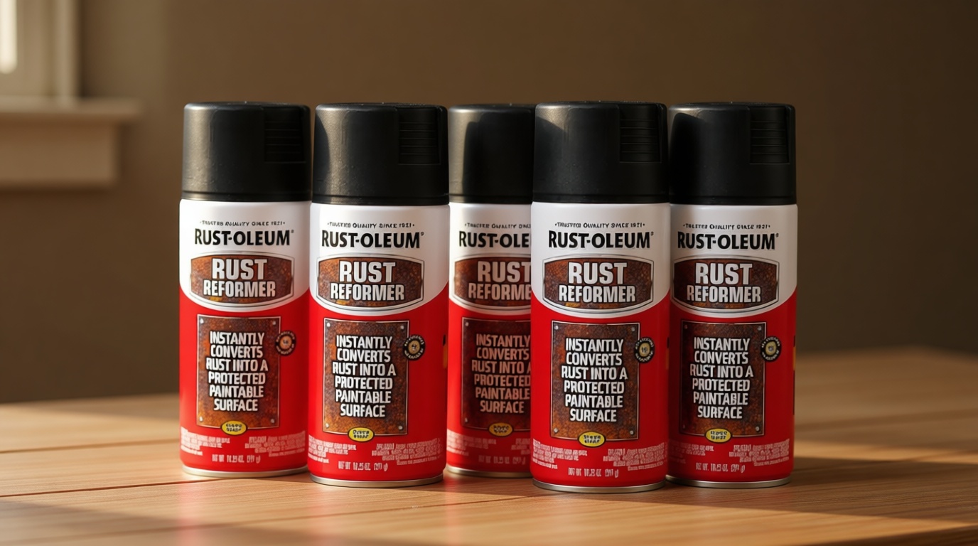 Rust-Oleum 248658-6PK Stops Rust Reformer Spray Paint, 10.25 oz, Black, 6 Pack