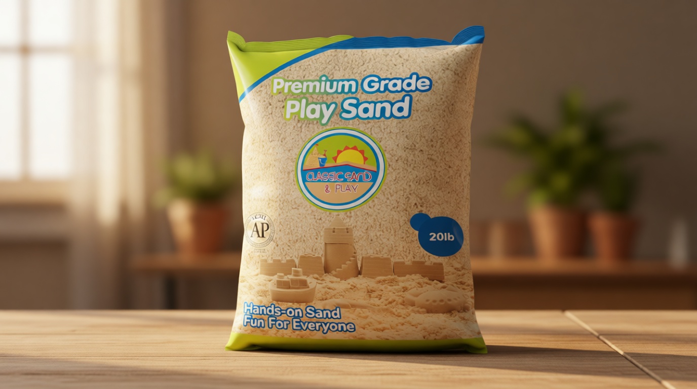 Classic Sand and Play Sand for Sandbox, Table, Therapy, and Outdoor Use, 20 lb. Bag, Natural, Non-Toxic, Wet Castle Building for Creativity and Stimulates Sensory Skills