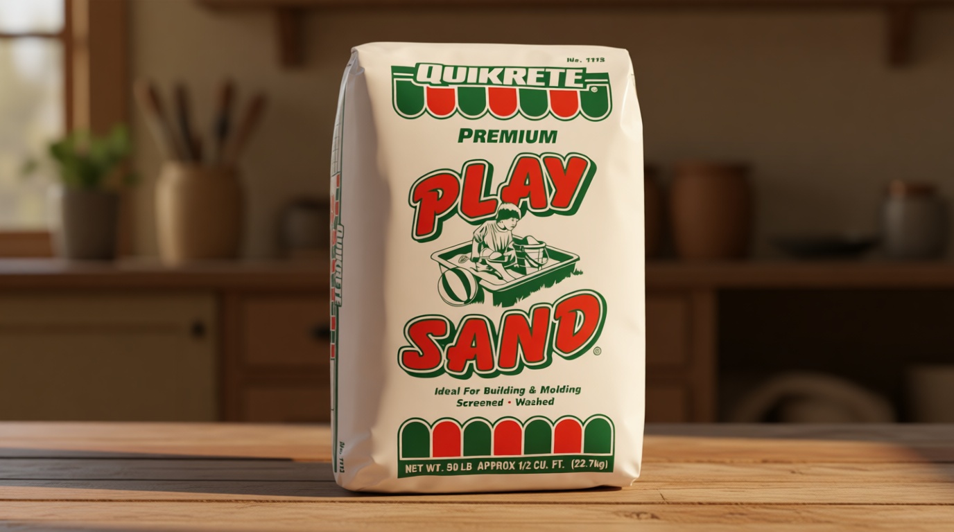 Quikrete Sandbox Play Sand – Outdoor Kids Filtered Playsand for Sand Box – Screened, Washed and Dried Tan Color - 50 Pounds