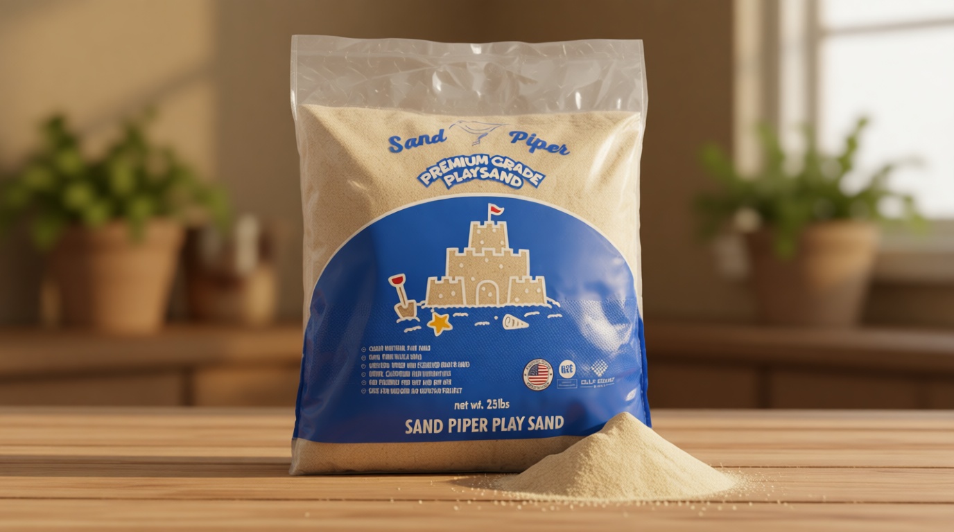 Sandpiper Multiuse Play Sand for Kids - 25 Lbs Indoor Outdoor Silica Sand for Sandbox, Craft Table, Sensory Bin Filler, & Building Beach Castles