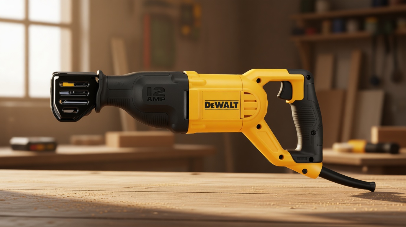 DEWALT Reciprocating Saw, 12 Amp, 2,900 RPM, 4-Position Blade Clamp, Variable Speed Trigger, Corded (DWE305)
