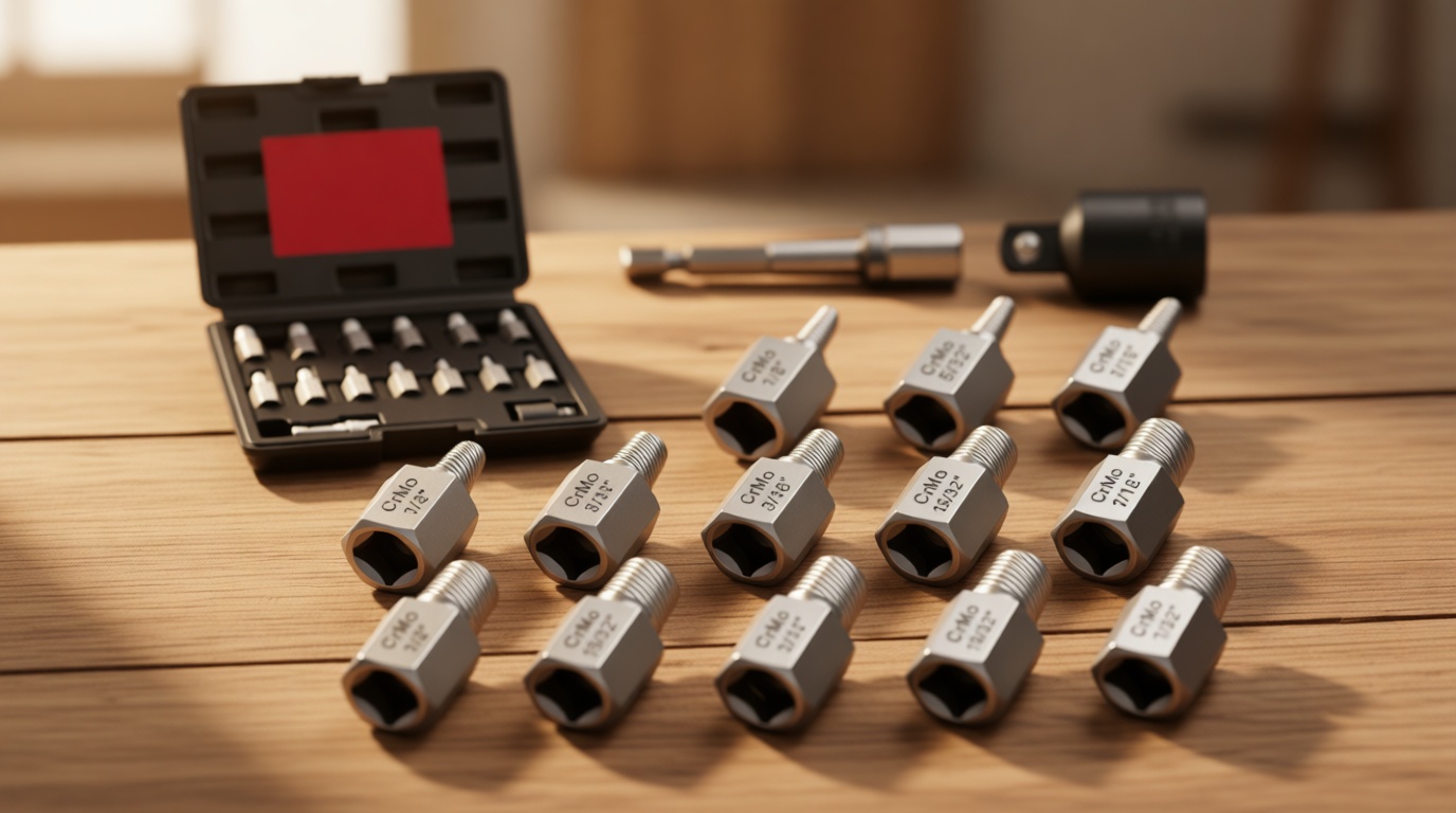 15 Pieces Screw Extractor Set, Easy Out Bolt Extractor Kit, 3/8" Inch Drive Hex Head Multi-Spline Bolt Remover Kit Tool for Removing Stripped, Broken Rusted Bolts Screws