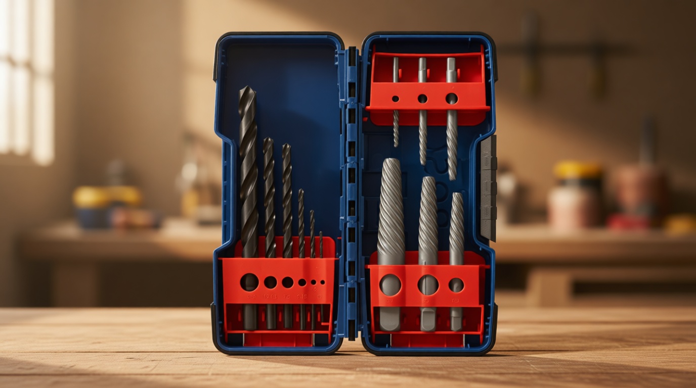 Bosch BSPE6D 12 pc. High-Carbon Steel Spiral Flute Screw Extractor Set