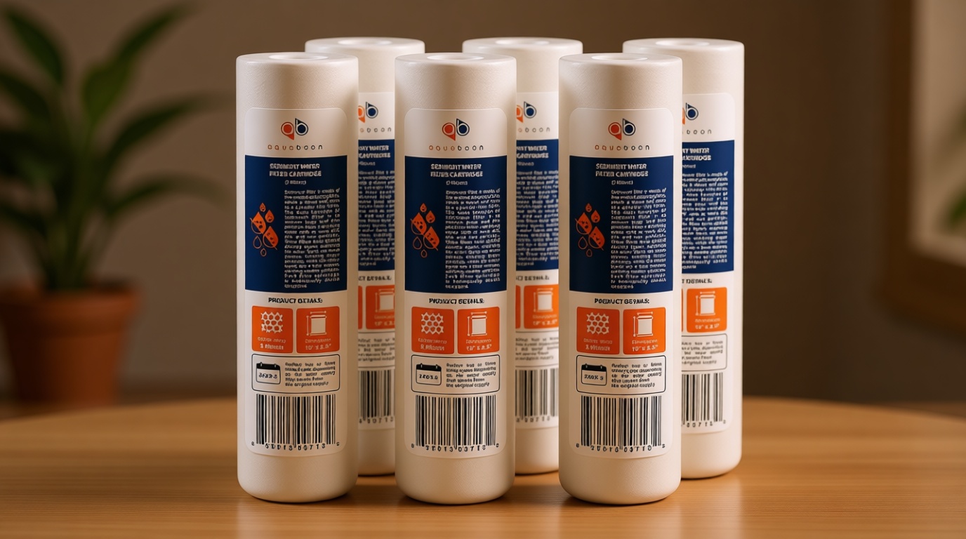 Aquaboon 5 Micron 10 x 2.5 Sediment Filter - Whole House Water Filter Replacement Compatible with Well Water Filters - P5, AP110, WHKF-GD05, 6 Pack