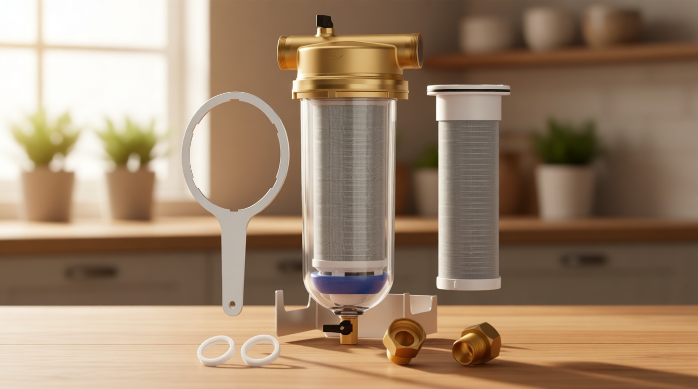 Waterdrop Mega Spin Down Sediment Filter, Upgraded Reusable Backwash Whole House Water Filter System for City/Well Water, 500 Micron+200 Micron,1" MNPT + 3/4“FNPT, BPA Free