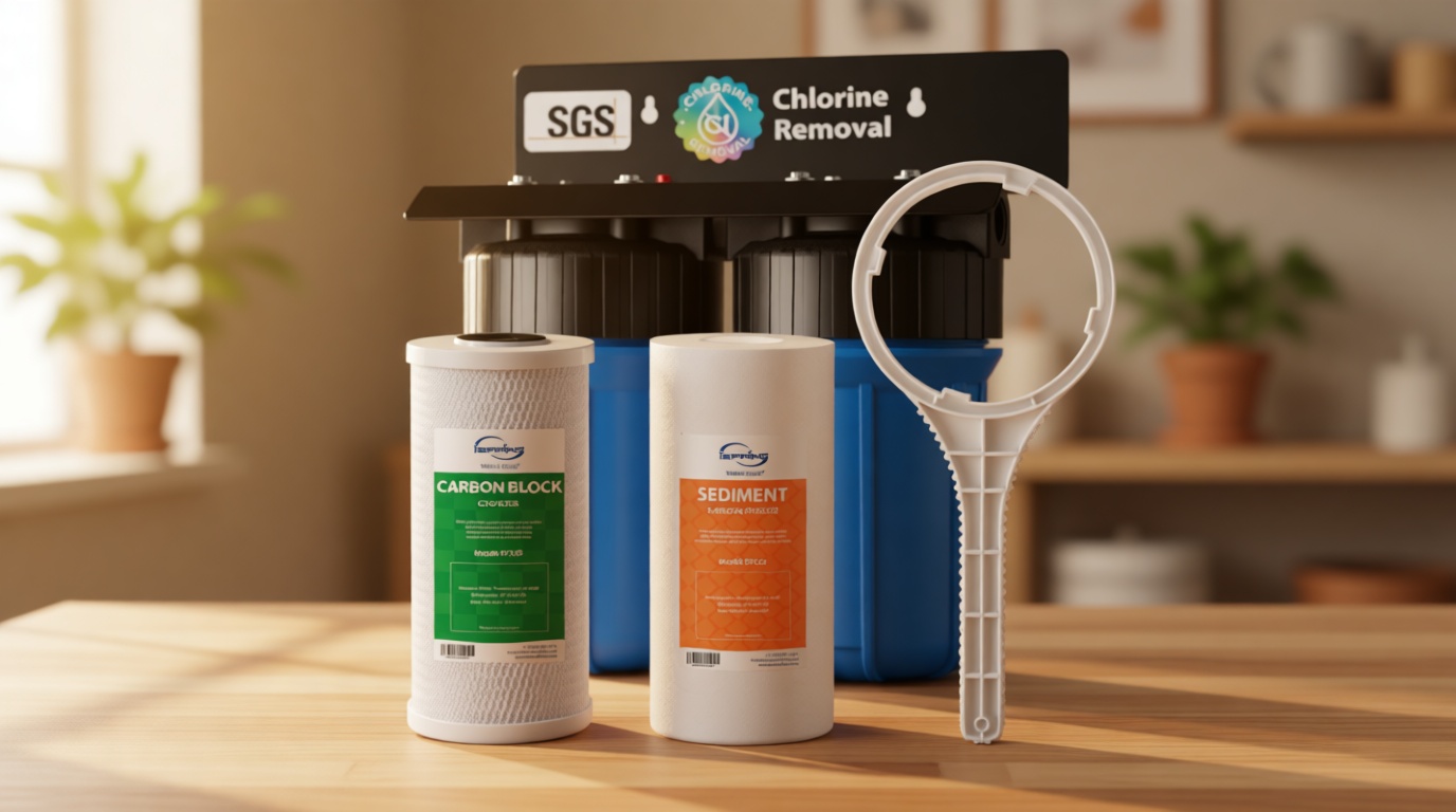 iSpring WGB21B 2-Stage Whole House Water Filtration System, with 10" x 4.5" Sediment CTO(Chlorine, Taste, and Odor) Filter, 1" Inlet/Outlet