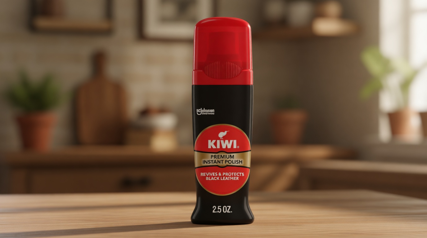 KIWI Kiwi Instant Shine & Protect Liquid Shoe Polish, Black, 1 Bottle with Sponge Applicator, 2.5 oz, Pack of 1