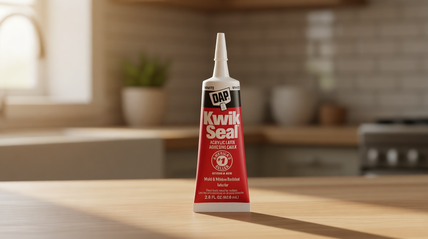 DAP Kwik Seal Kitchen & Bath Adhesive Caulk, White, 2.8 oz (7079800954)