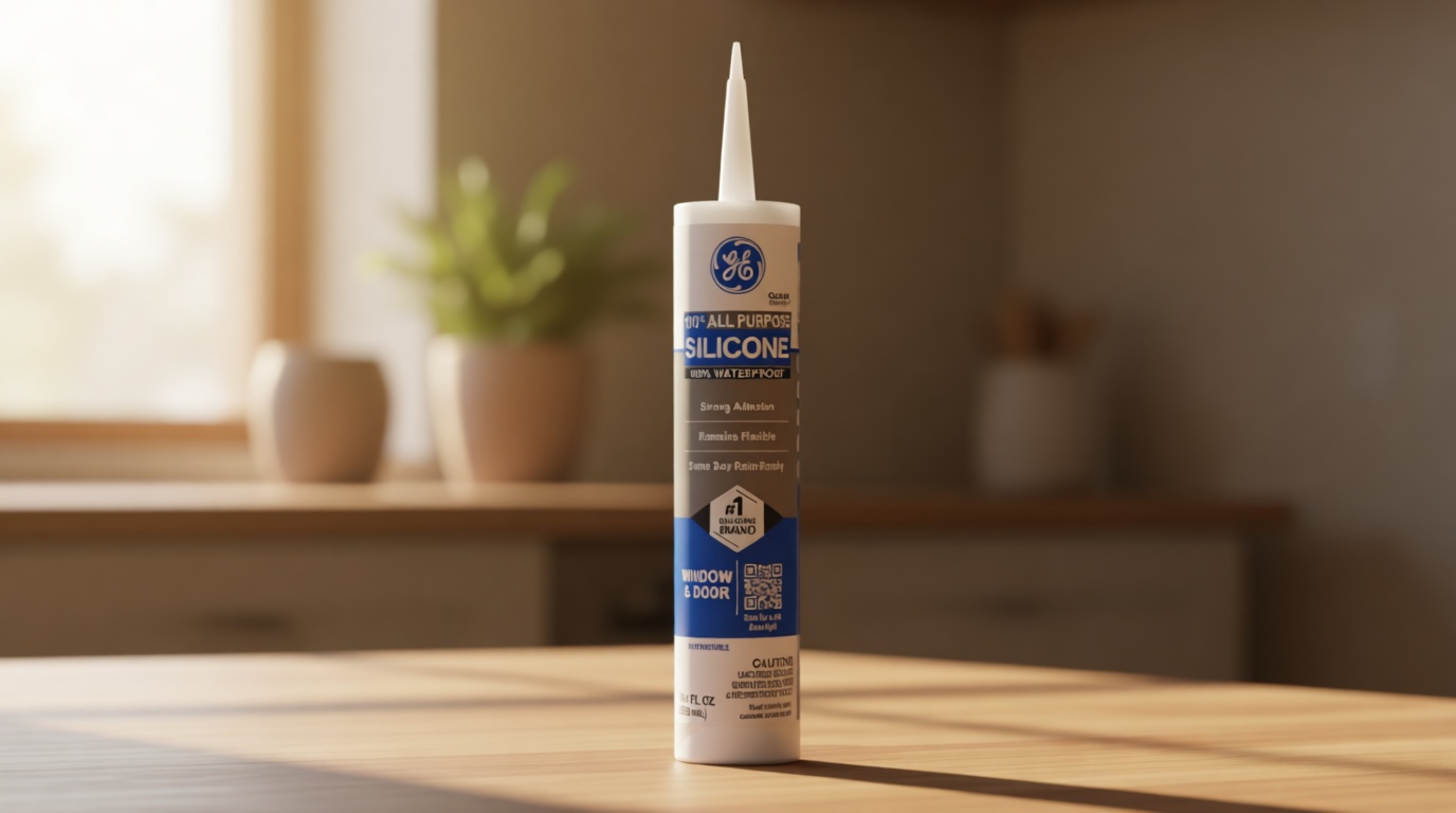 GE All Purpose Silicone Caulk, Clear, 10 fl oz Cartridge, 1 Pack - 100% Waterproof Silicone Sealant, Stronger Adhesion, Freeze & Sun Proof